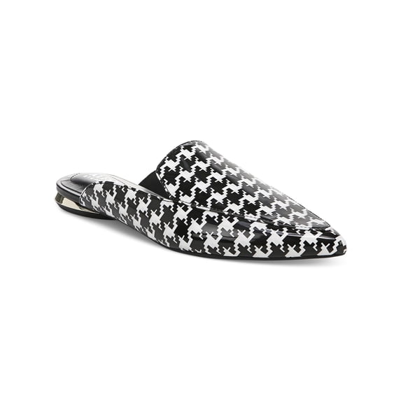 ALFANI Womens Black Houndstooth Cushioned Serrice Pointed Toe Slip On Mules 6.5 M
