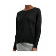 thumbnail image 1 of ALFANI Womens Black Long Sleeve Crew Neck Sweater Size: M, 1 of 2