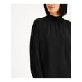 thumbnail image 1 of ALFANI Womens Black Mock Neck Long Sleeve Wear To Work Blouse S, 1 of 2