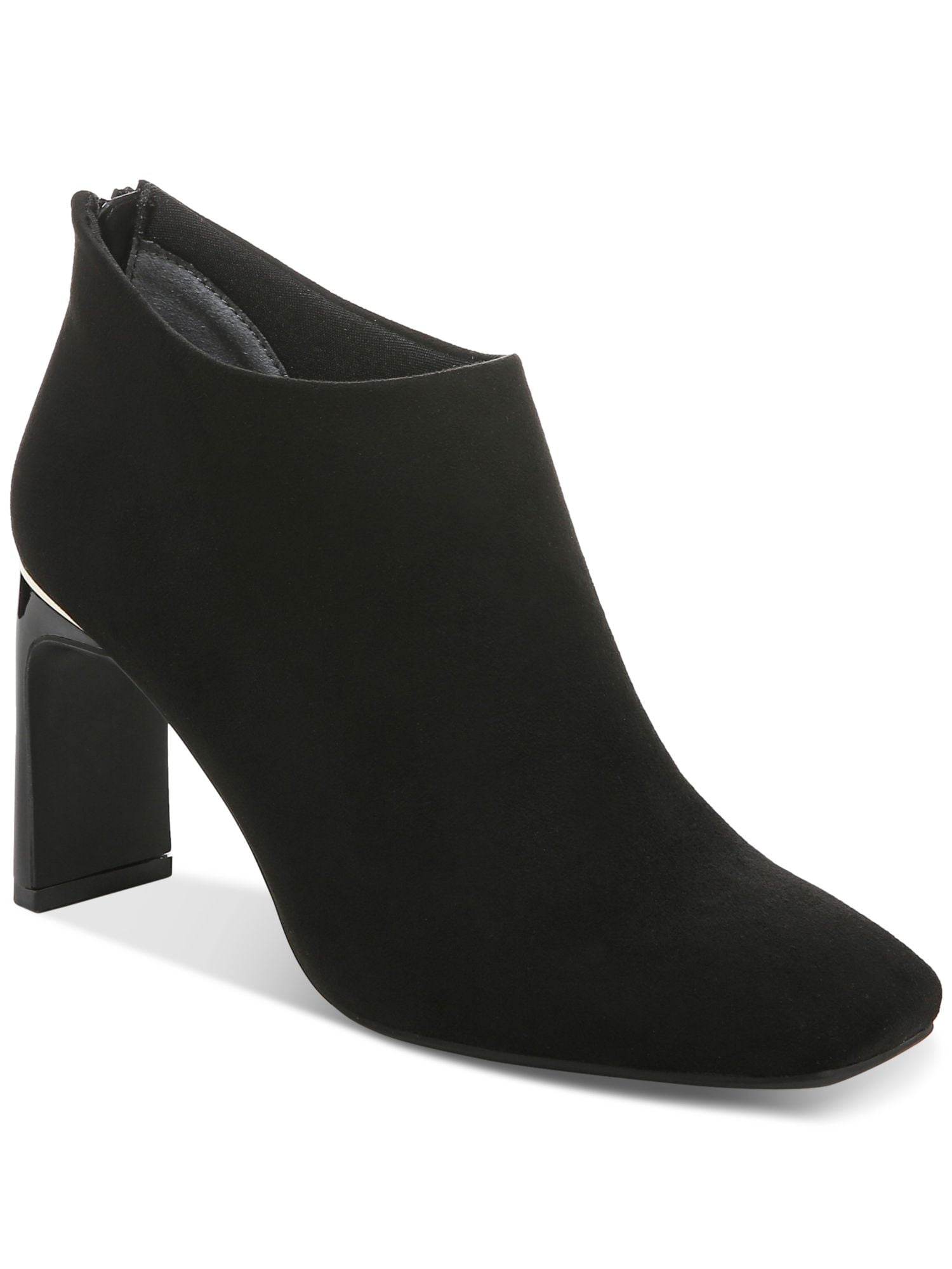 ALFANI Womens Black Comfort Stretch Jacklynne Pointed Toe Stiletto Zip-Up Leather Dress Booties M main image 1
