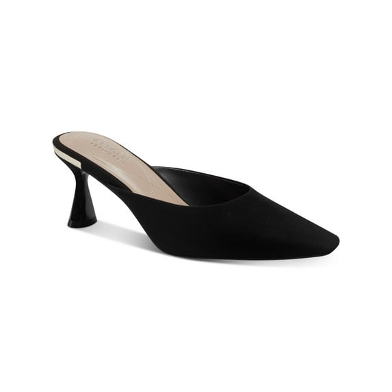 ALFANI Womens Black Padded Cecilia Square Toe Kitten Heel Slip On Dress Heeled Mules Shoes 8.5 M