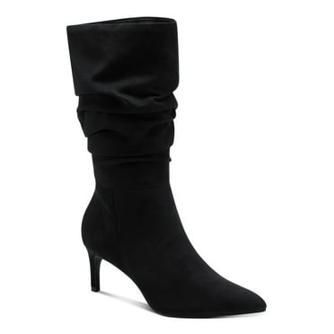 ALFANI Womens Black Padded Lissa Pointed Toe Stiletto Zip-Up Slouch Boot 7.5 M