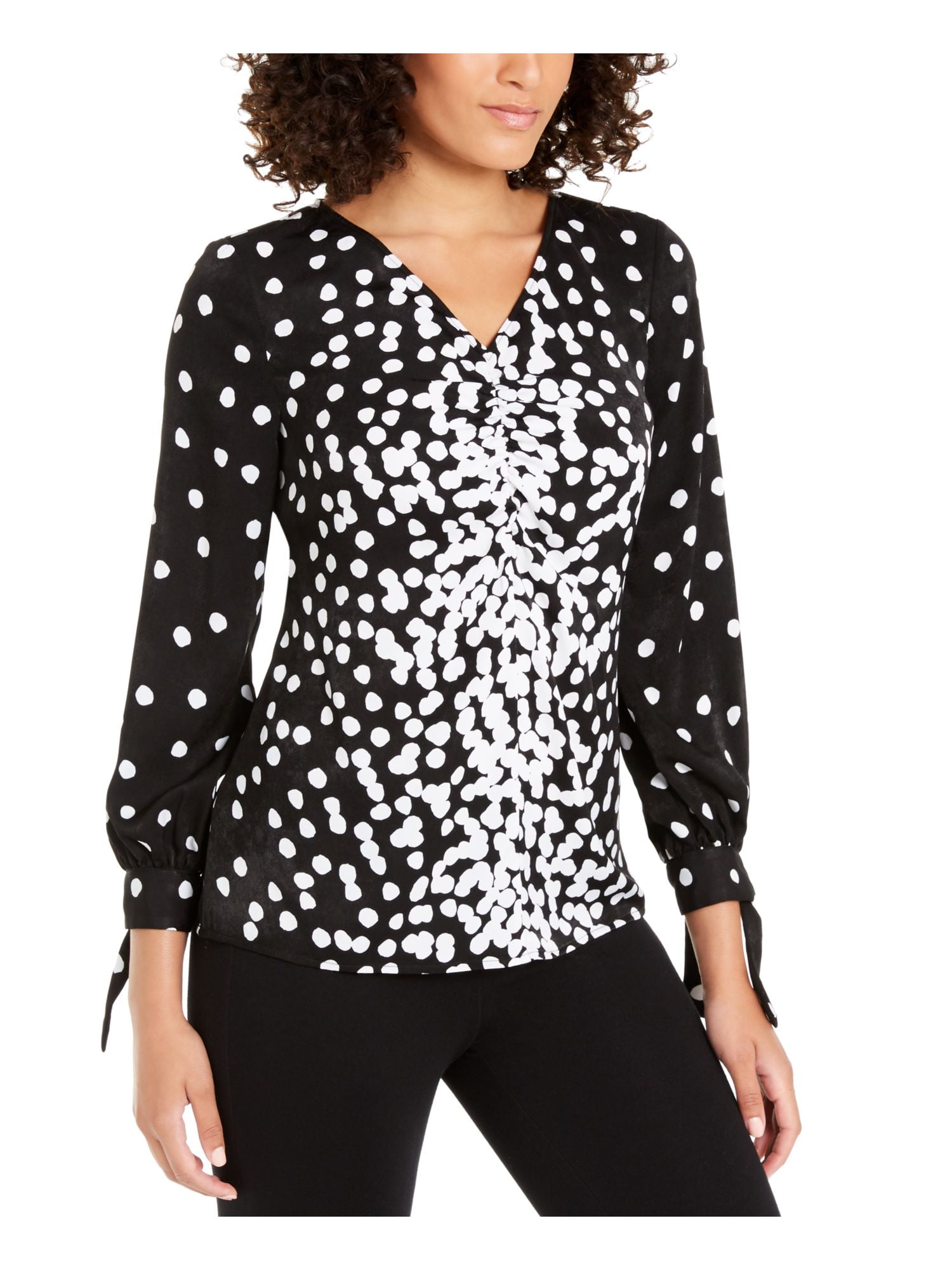 alfani black and white top