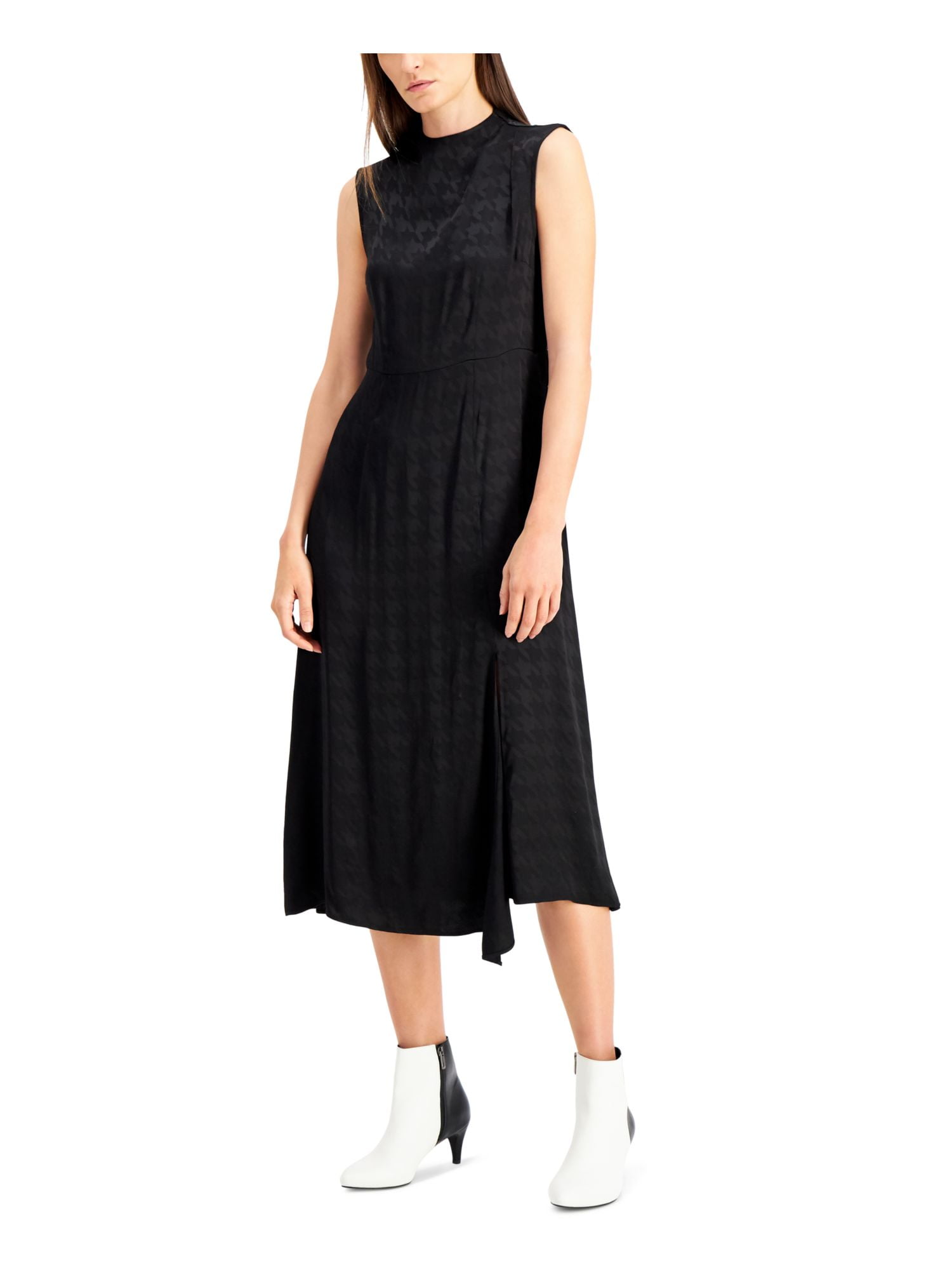 ALFANI Womens Black Sleeveless Jewel Neck Below The Knee Fit + Flare Dress  18 - Walmart.com