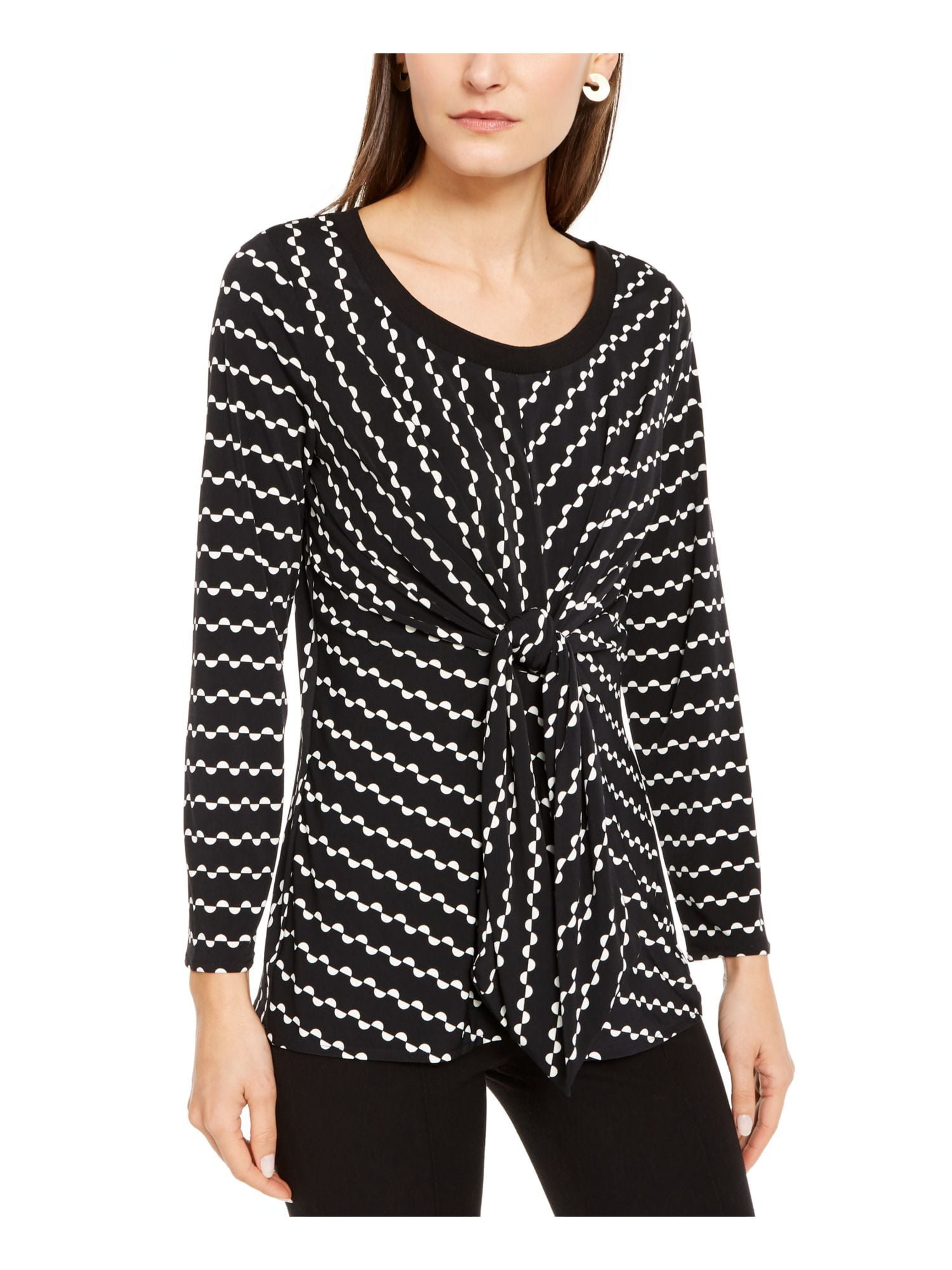 alfani black and white top