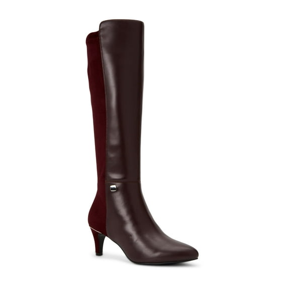 ALFANI Womens Burgundy Arch Support Cushioned Hakuu Almond Toe Kitten Heel Zip-Up Boots Shoes 10.5 M