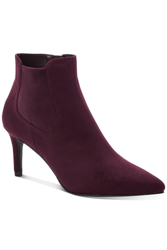 Womens Burgundy Cushioned Stretch Jacklynne Pointed Toe Stiletto Zip-Up Dress Booties 10 M