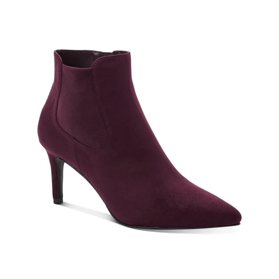 ALFANI Womens Burgundy Cushioned Stretch Jacklynne Pointed Toe Stiletto Zip-Up Dress Booties 9 M