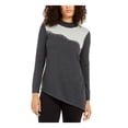 thumbnail image 1 of ALFANI Womens Gray Beaded Color Block Long Sleeve Crew Neck Evening Top M, 1 of 4