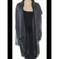 thumbnail image 1 of ALFANI Womens Gray Pocketed Eyelash-trim Long Sleeve Open Cardigan Sweater M, 1 of 1