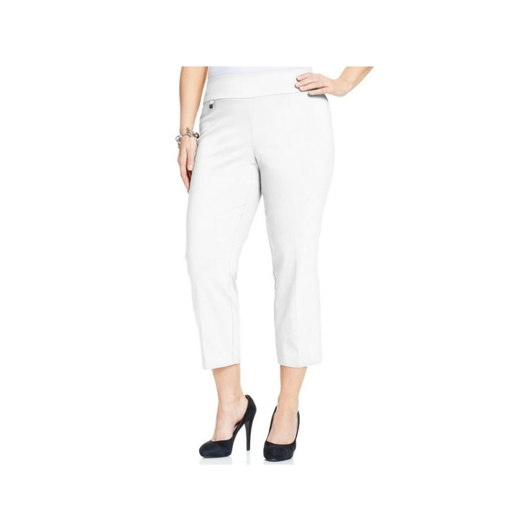 ALFANI Womens Ivory Capri Pants Size 24W Plus