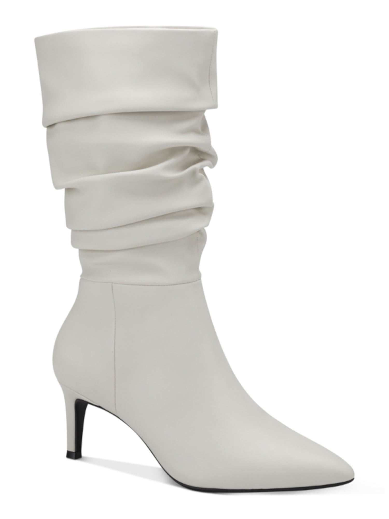 GUESS Womens Silver Rhinestone 21 Shaft Side Pull Tab Padded Bonisa Pointed Toe Stiletto Zip-Up Dress Heeled Boots M