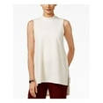 thumbnail image 1 of ALFANI Womens Ivory Sleeveless Crew Neck Hi-Lo Casual Top M, 1 of 4