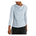 thumbnail image 1 of ALFANI Womens Light Blue Glitter Long Sleeve Cowl Neck Blouse XL, 1 of 2