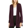 thumbnail image 1 of ALFANI Womens Maroon Long Sleeve Open Cardigan Sweater Size: S, 1 of 2