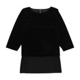 thumbnail image 1 of Alfani Womens Velvet Layered Pullover Blouse, Black, PM, 1 of 1