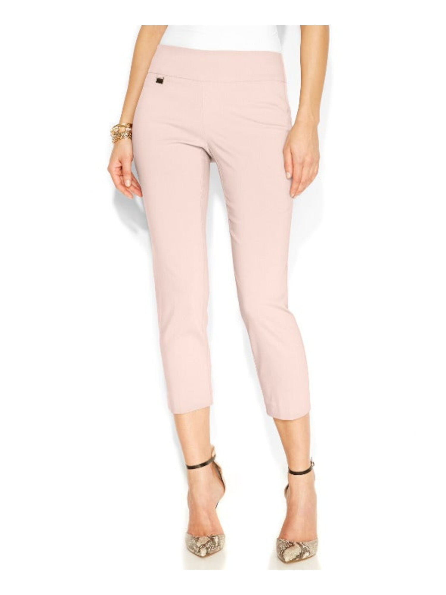 ALFANI Womens Pink Tummy Control Capri Pants Petites 8P - Walmart.com