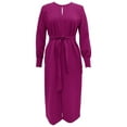 thumbnail image 1 of ALFANI Womens Pink Zippered Tie Waist Pouf Keyhole Midi Sheath Dress Size: L, 1 of 2