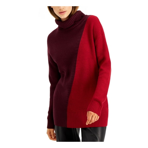 ALFANI Womens Red Ribbed Long Sleeve Turtle Neck Sweater Size: XL