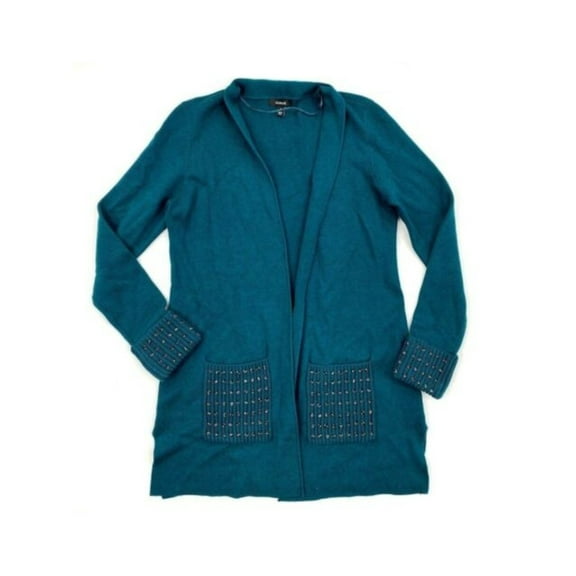 ALFANI Womens Teal Long Sleeve Open Cardigan Sweater Size: L