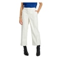 thumbnail image 1 of ALFANI Womens White Faux Leather Cropped Pants Size: 4, 1 of 4