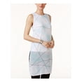 thumbnail image 1 of ALFANI Womens White Geometric Slitted Sleeveless Top 14, 1 of 3
