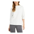 thumbnail image 1 of ALFANI Womens White Glitter Top XS, 1 of 4