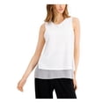 thumbnail image 1 of ALFANI Womens White Sheer Sleeveless V Neck Tank Top M, 1 of 4