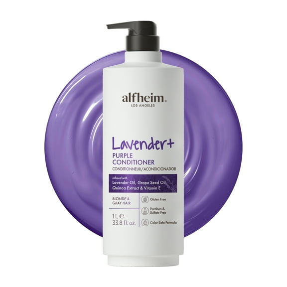 Alfheim Lavender+ Purple Conditioner 33.8oz – Tones Blonde & Silver Hair, Deep Nourishment & Shine with Lavender Oil & Vitamin E – Color-Safe Hydrating Formula