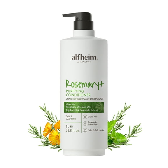 Alfheim Rosemary  Purifying Conditioner 33.8oz | Family Size, Vegan Formula, Lightweight Hydration & Oil Balance, Softens & Adds Natural Shine for Oily or Fine Hair