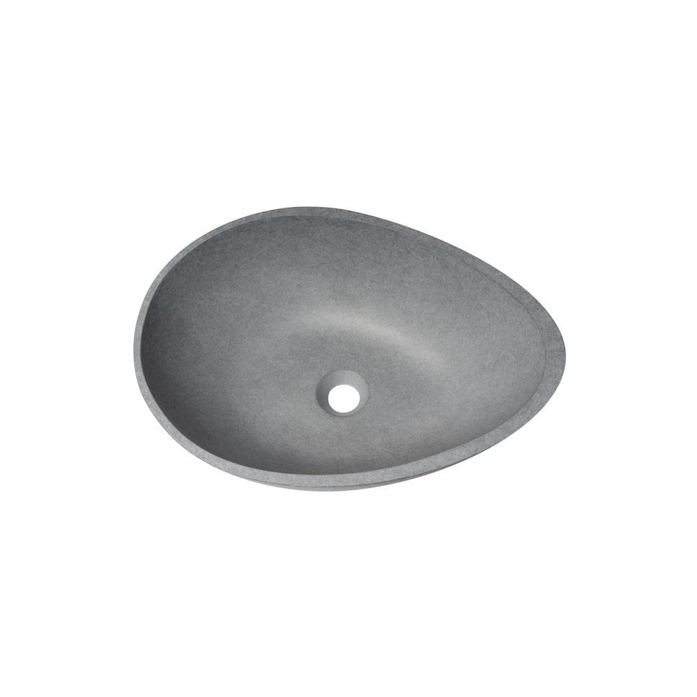21" Gray Ceramic Oval Vessel Sink