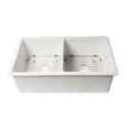 thumbnail image 1 of ALFI brand ABF3219DUD-W White 32" x 19" Double Bowl Fireclay Kitchen Sink w Grid, 1 of 7
