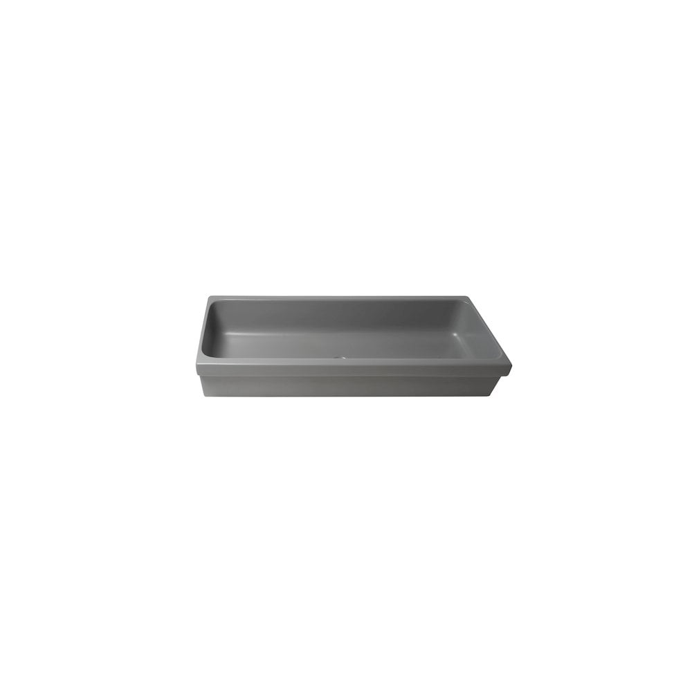 48" Matte Gray Ceramic Undermount Vessel Sink