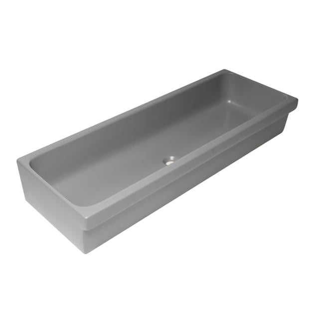 48" Matte Gray Ceramic Undermount Vessel Sink