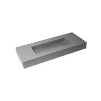 ALFI brand 48" Solid Concrete Rectangular Countertop Sink