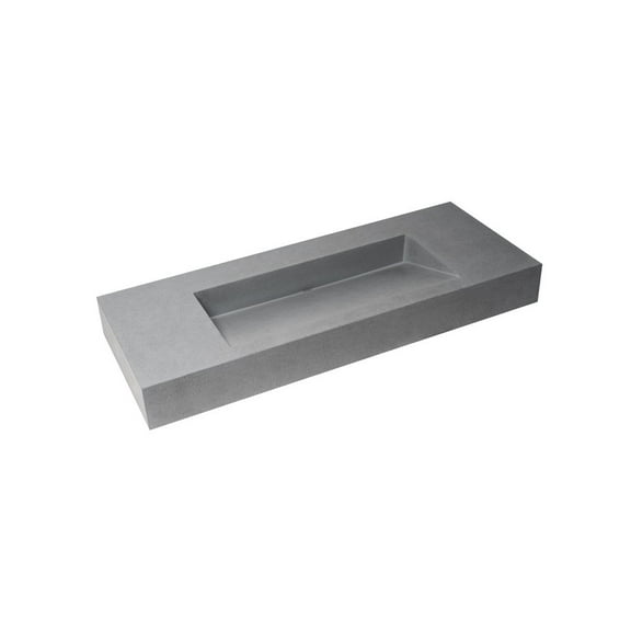 ALFI brand 48" Solid Concrete Rectangular Countertop Sink