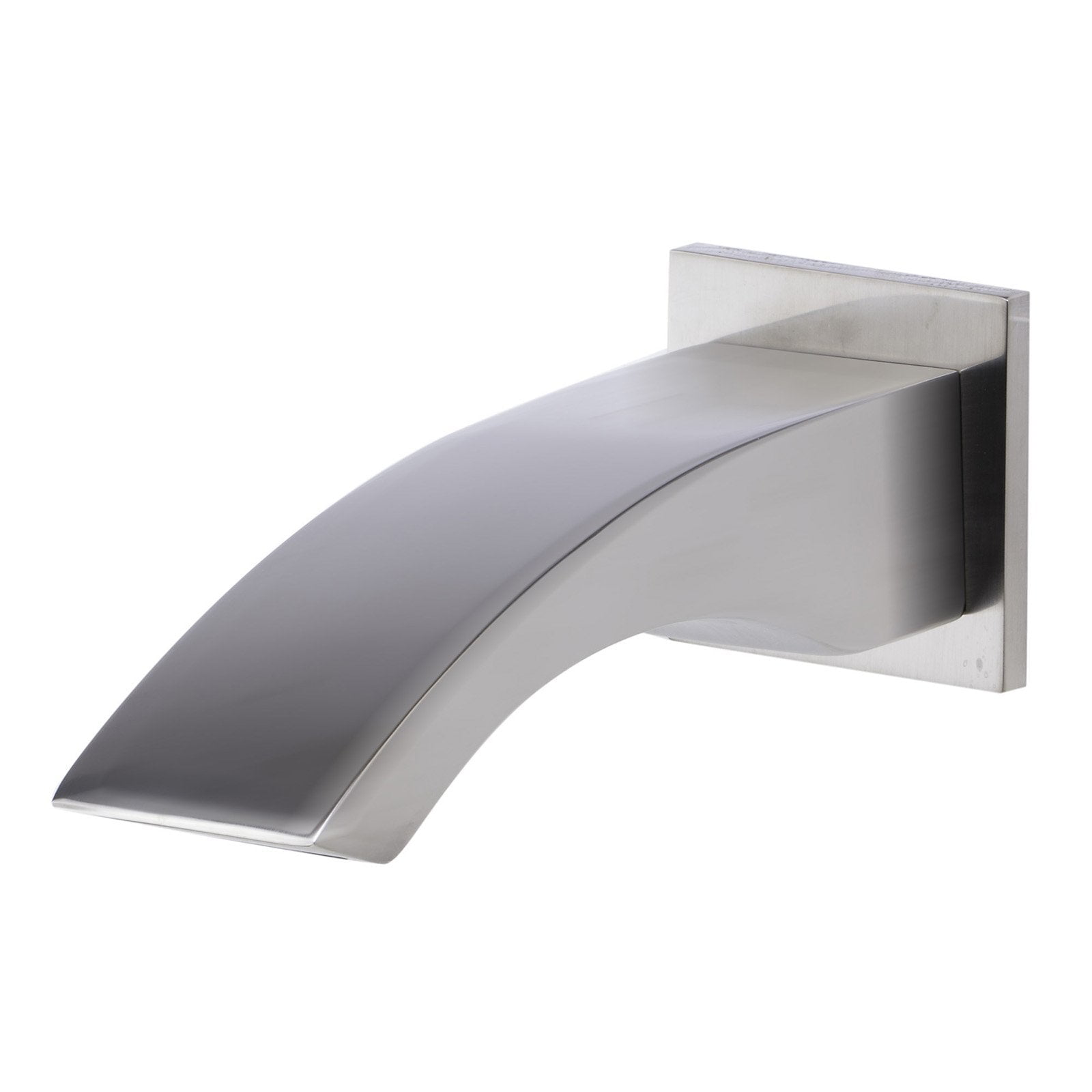 Brushed Nickel Curved Wall Mounted Tub Filler Spout