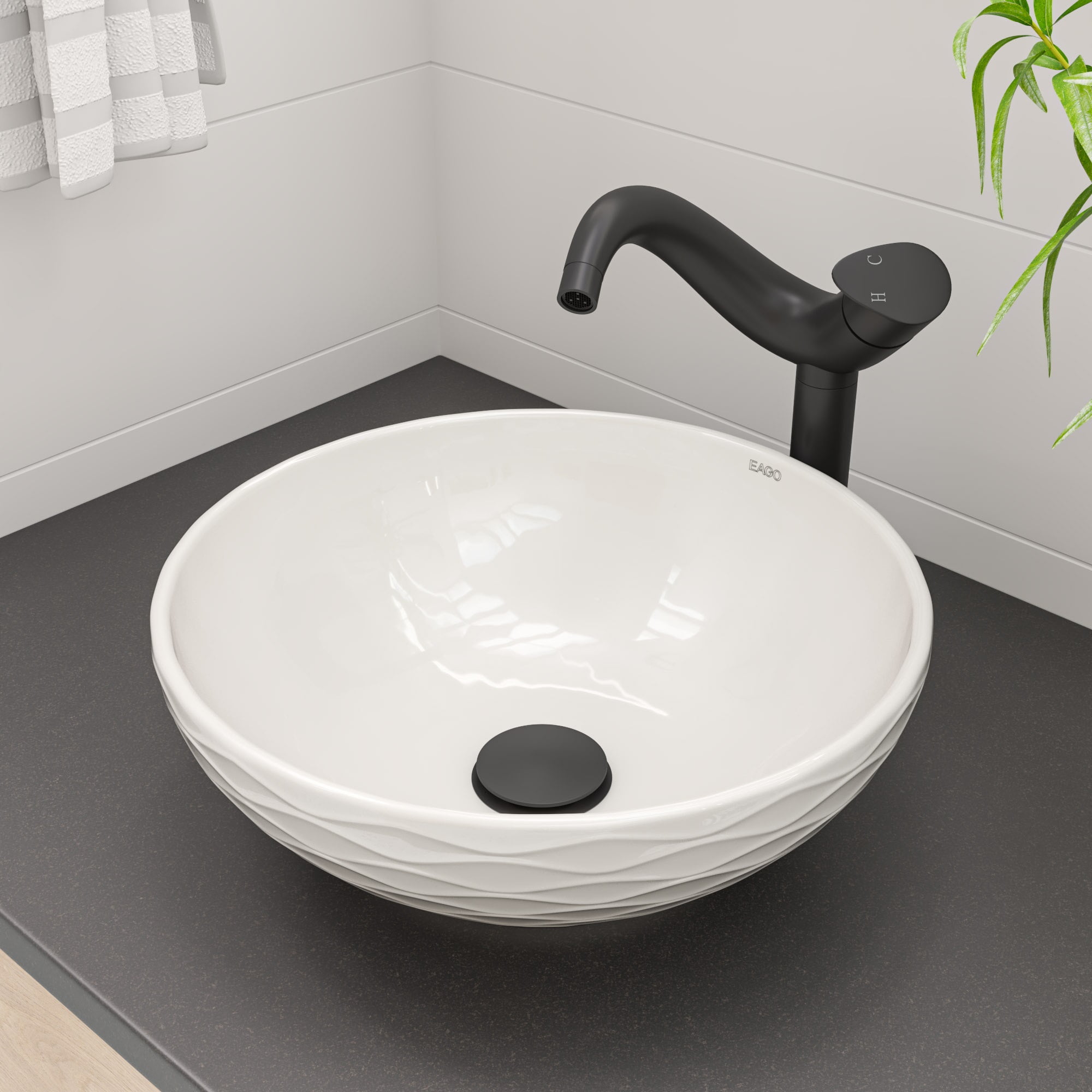 White Ceramic Round Vessel Bathroom Sink