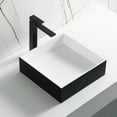 thumbnail image 1 of Black Matte 14" Square Solid Surface Resin Sink, 1 of 8