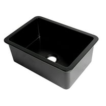 ALFI Brand Black Matte 27" x 18" Fireclay Undermount / Drop In Firelcay Kitchen Sink