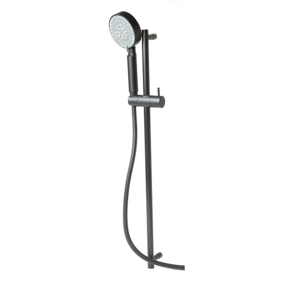 ALFI brand AB7938-BM Black Matte Round Sliding Rail Hand Shower Set