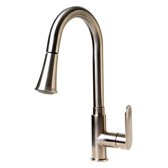 Brushed Nickel Gooseneck Pull Down Kitchen Faucet