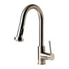 Brushed Nickel Sensor Gooseneck Pull Down Kitchen Faucet