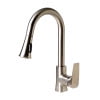 Brushed Nickel Gooseneck Pull Down Kitchen Faucet with Spray