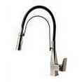 thumbnail image 1 of ALFI Brand Brushed Nickel Square Kitchen Faucet with Black Rubber Stem, 1 of 11