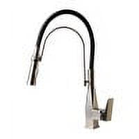 ALFI Brand Brushed Nickel Square Kitchen Faucet with Black Rubber Stem