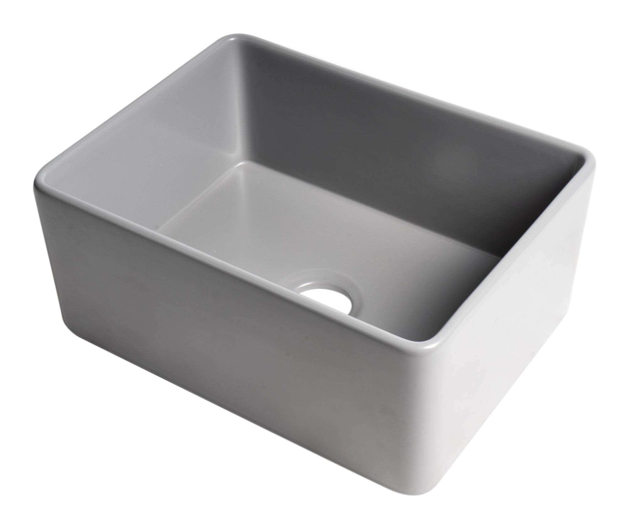 24'' Gray Matte Fireclay Farmhouse Drop-in Kitchen Sink
