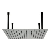 ALFI Brand Matte Black Stainless Steel 20" Square Ultra-Thin Rain Shower Head