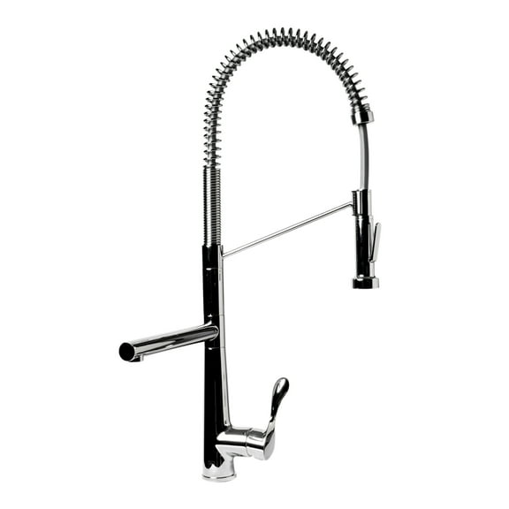 ALFI Brand Polished Chrome Double Spout Commercial Spring Kitchen Faucet