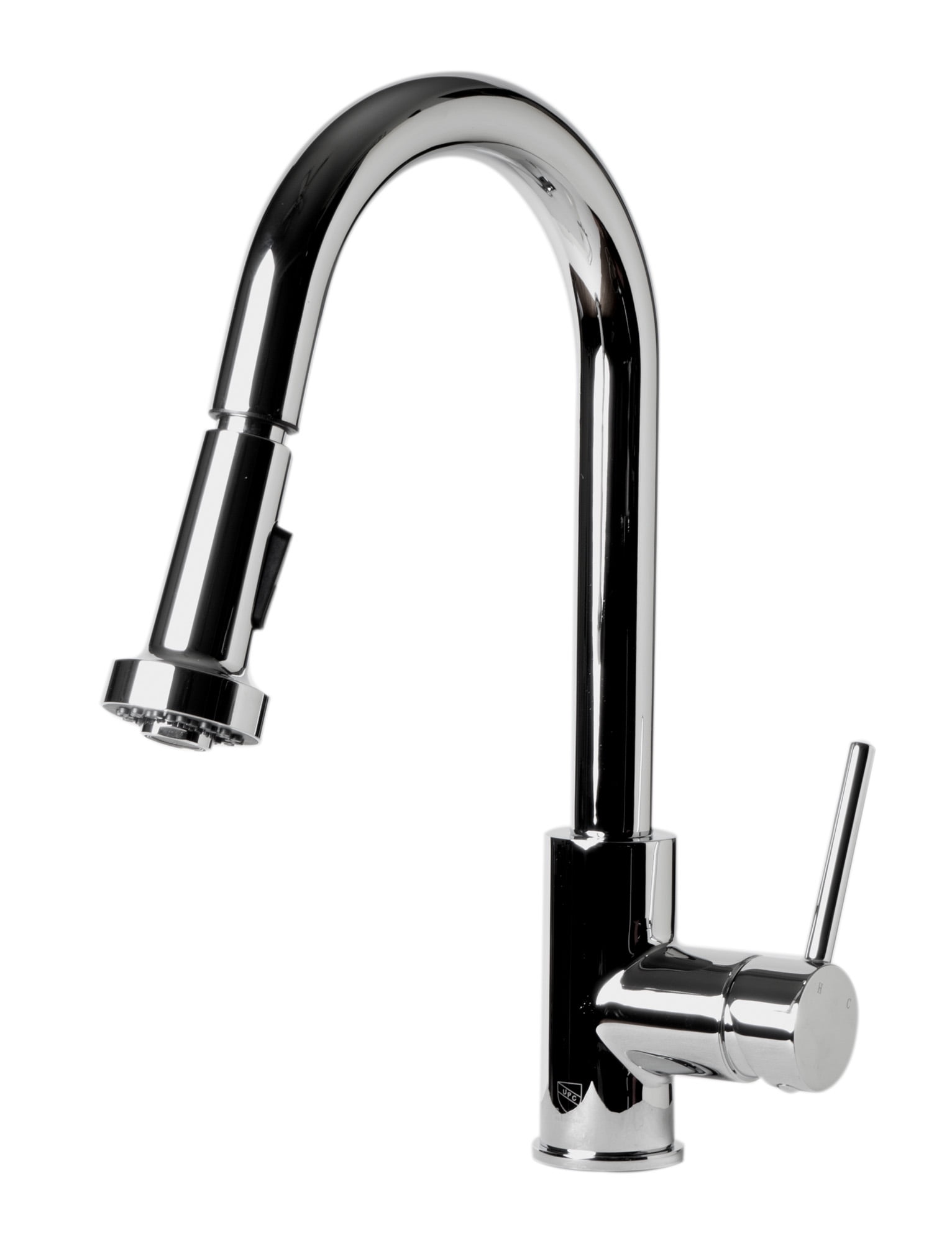ALFI Brand Polished Chrome Sensor Gooseneck Pull Down Kitchen Faucet